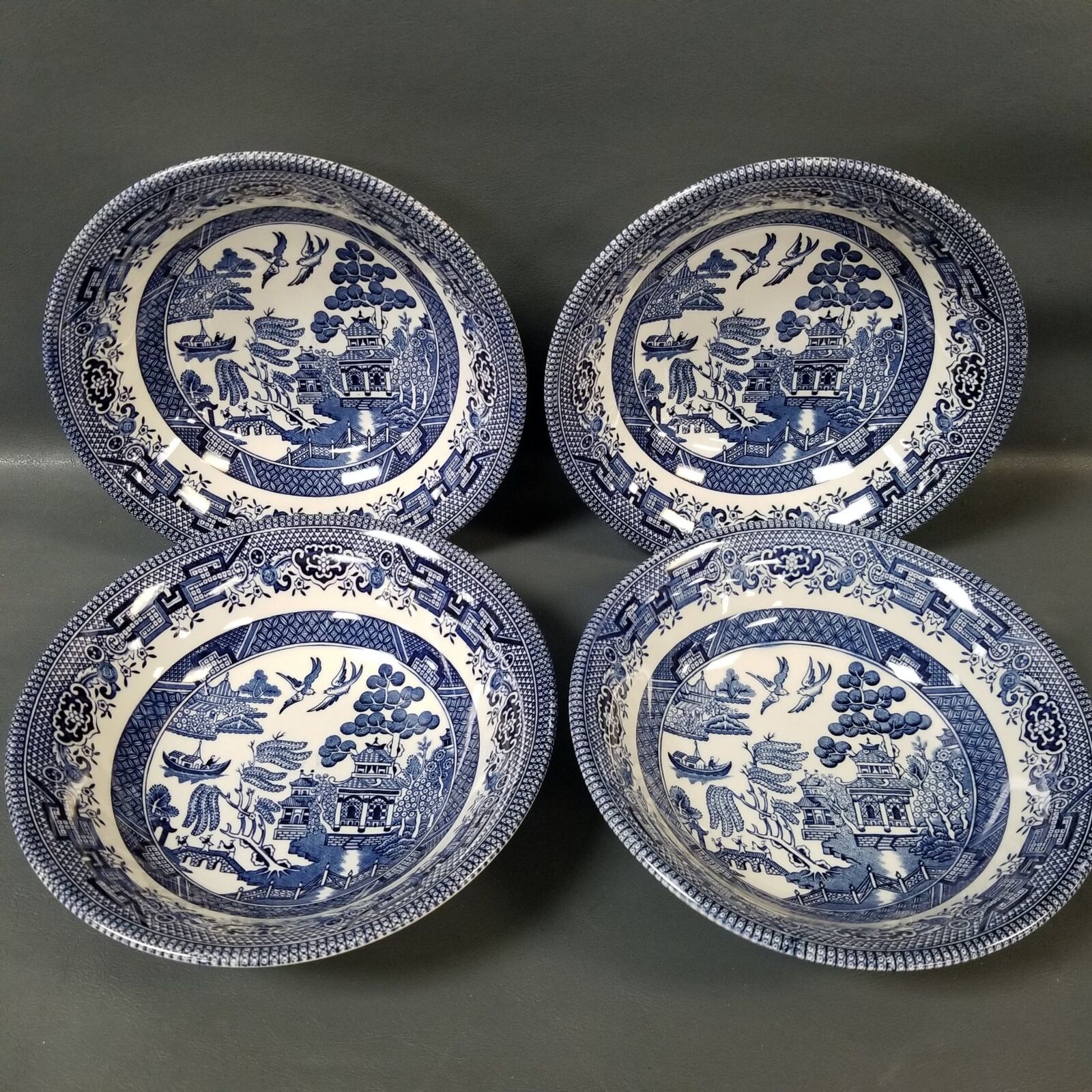 Set of 4 Vintage Churchill England Blue Willow Pattern 6\