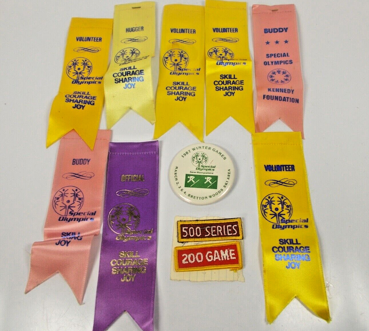 Vintage Special Olympics Ribbons, Badge..Lot
