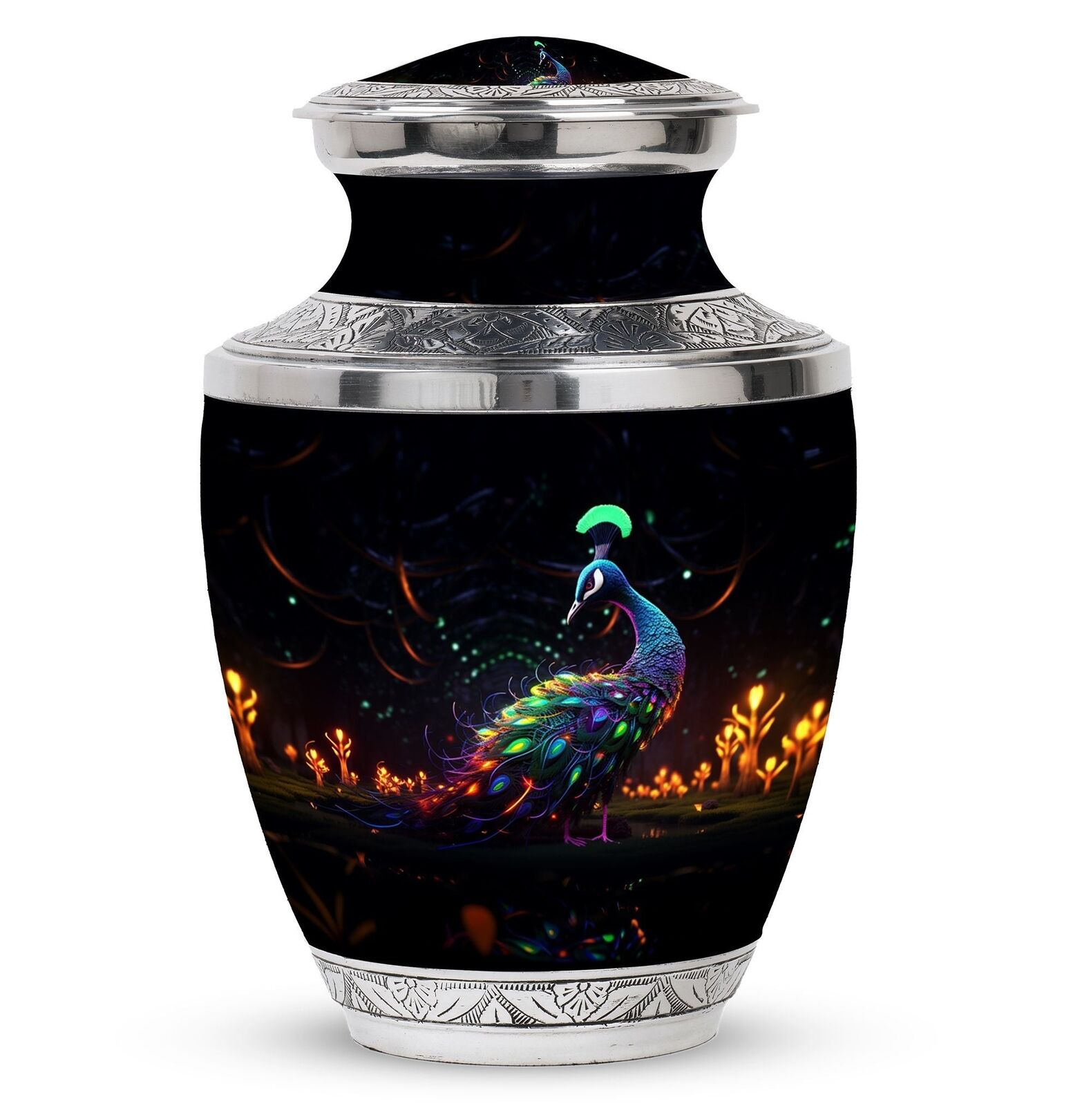 Peacock-inspired Cherished Memorial Urn for Cremation Ashes