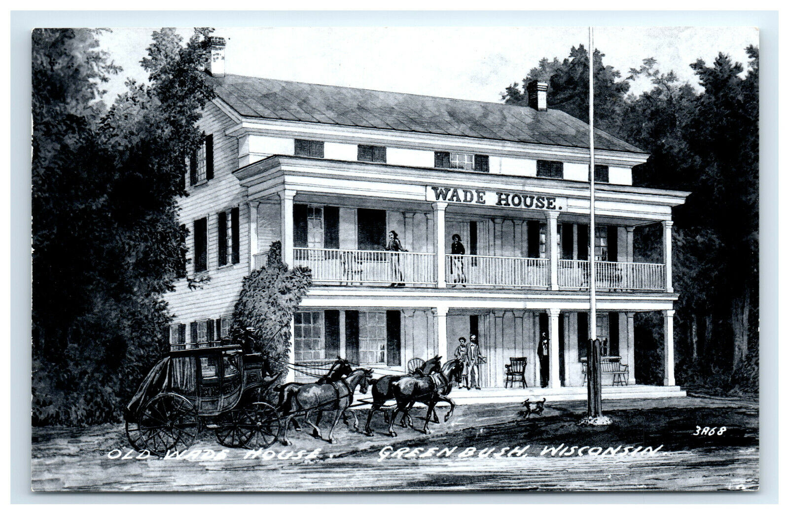 Postcard Old Wade House, Greenbush, Wisconsin WI 1966 H18