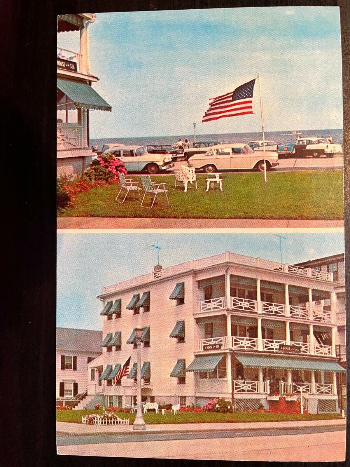 Vintage Postcard 1950\'s The House by the Sea Ocean & Pitman Ave. Ocean Grove NJ