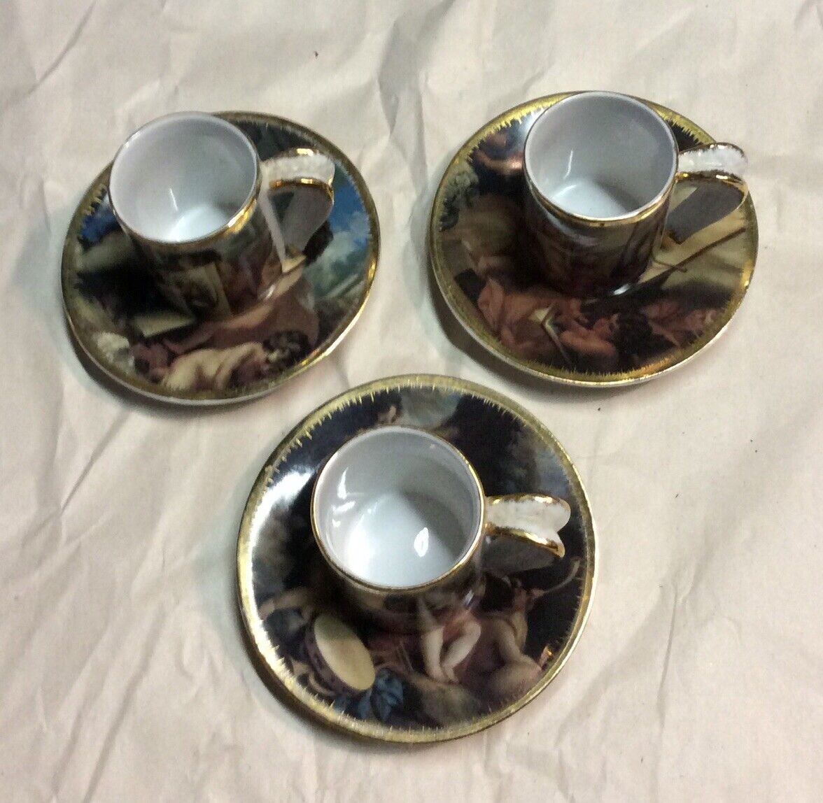 VINTAGE Formalities by Baum Bros Cup & Saucer Set of 3-multicolored