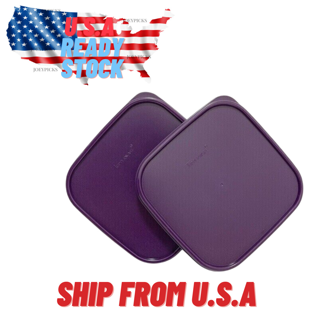 2 Tupperware Modular Mates Square Lid Purple Replacement Seal #1623 Ship From US