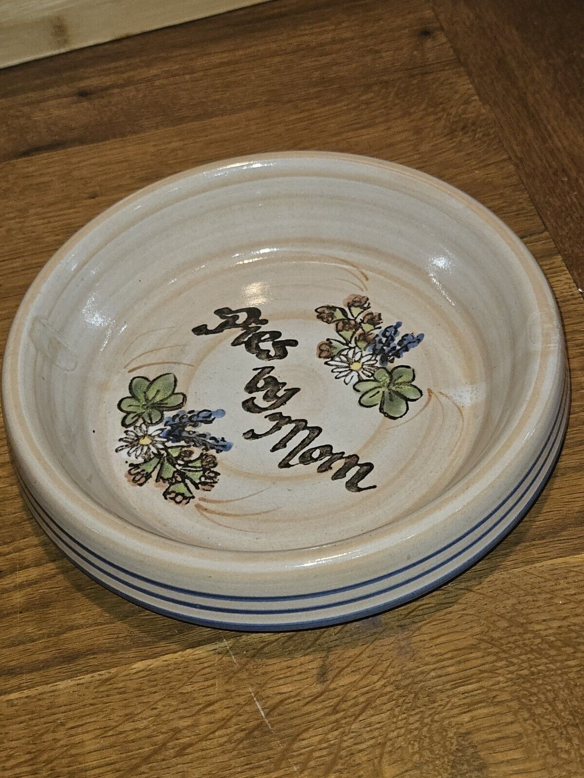 Louisville Stoneware Co. Ceramic Pie Plate Pies By Mom Flowers 9\