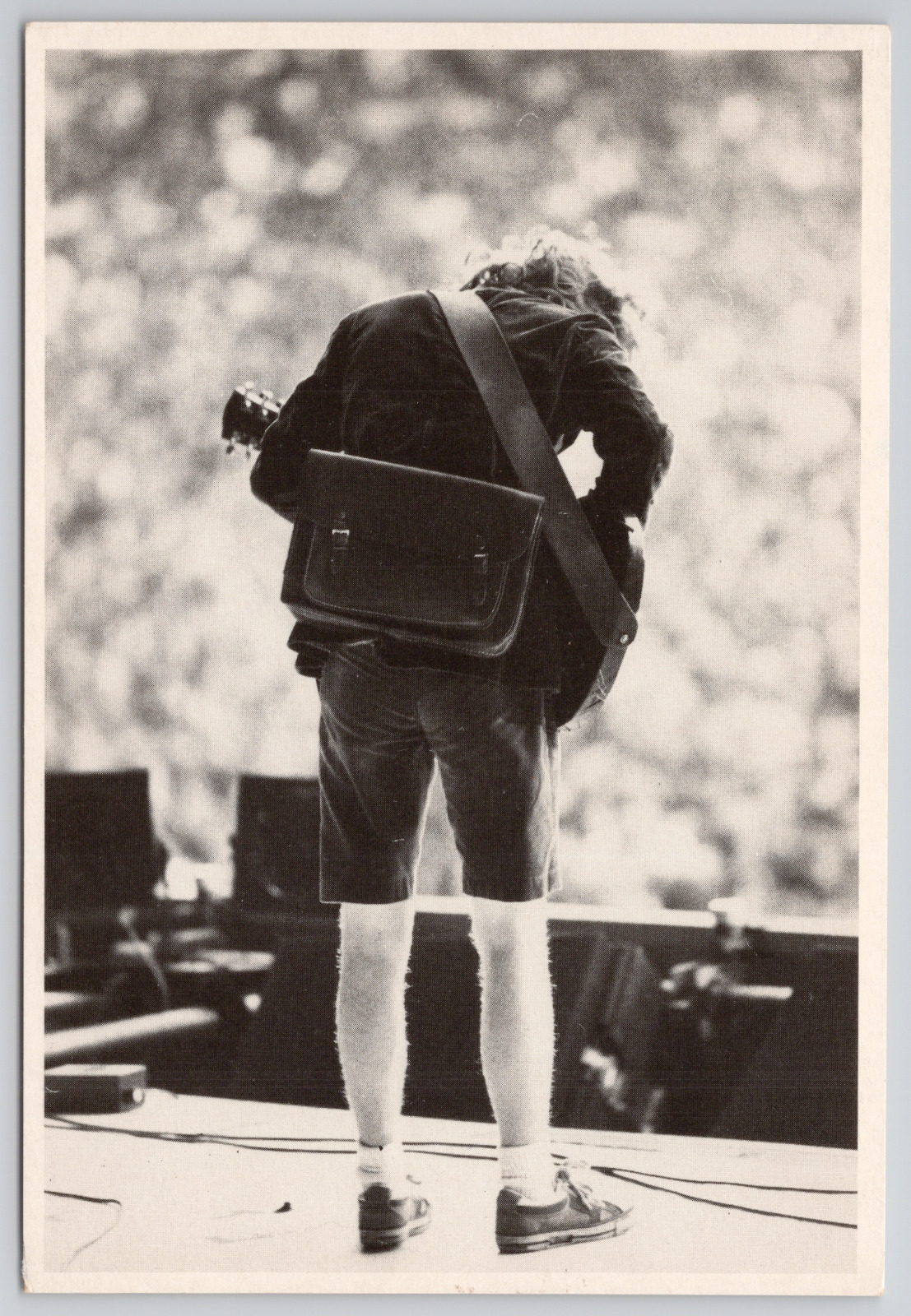 Angus Young of AC/DC Band in Concert 6x4 Chrome Postcard by UK Statics