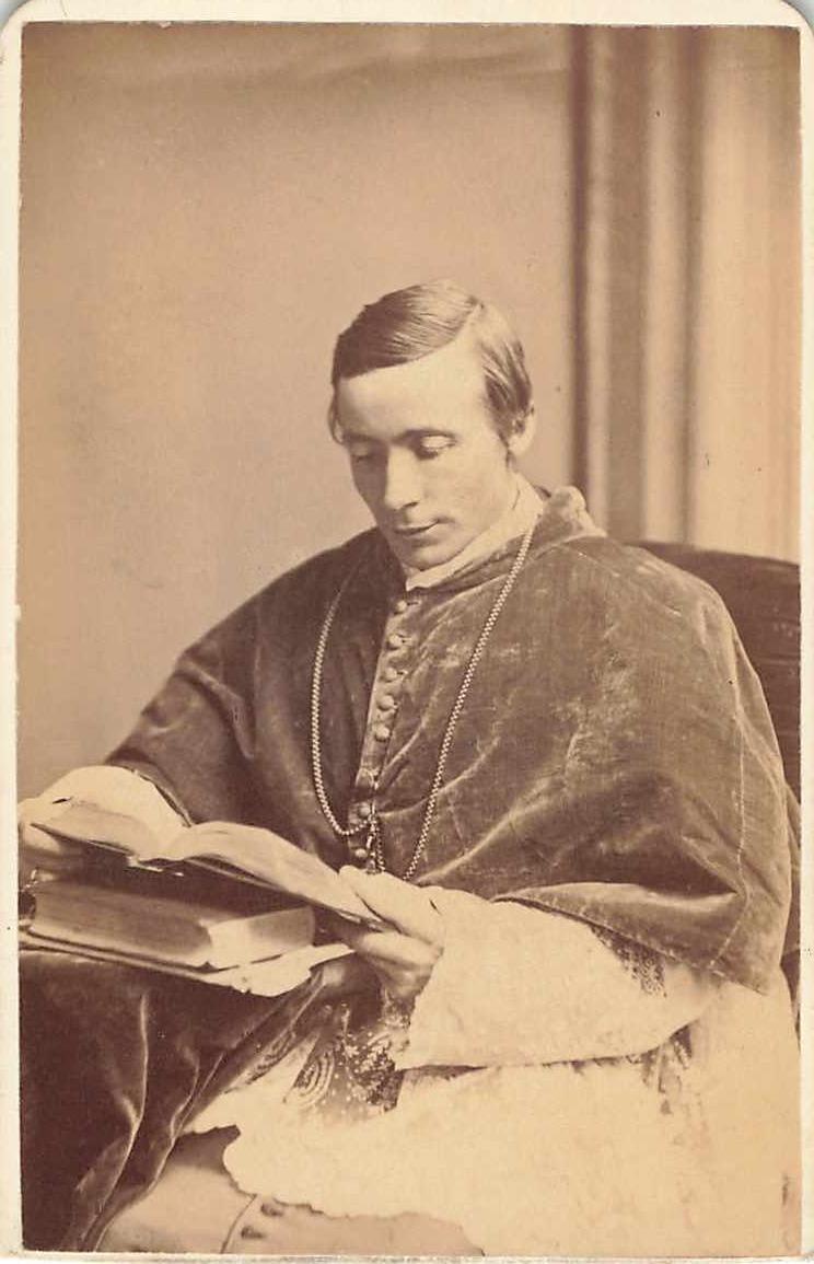 Rare 1872 Bishop Of Richmond Virginia Cardinal Libhaus Photo Reading Bible RERS