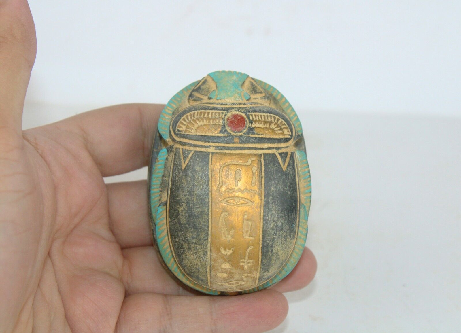 Rare Ancient Nile Scarab Amulet For Protection In Egyptian Mythology BC