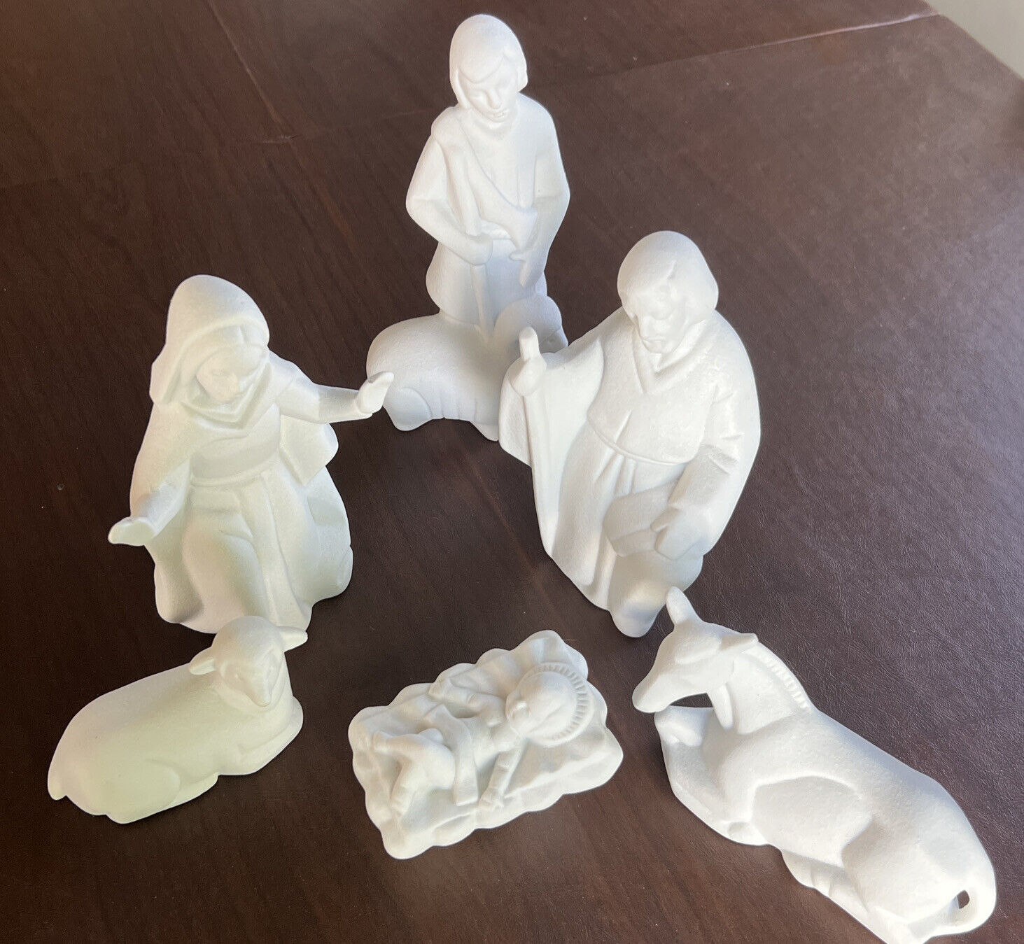 Nativity Scene Ceramic Tallest Figure Over 8” Stunning Set