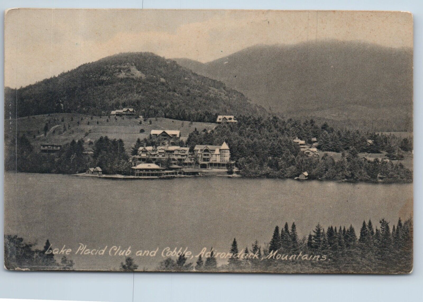 Postcard Lake Placid Club Cobble Adirondack Mountains Rotograph New York