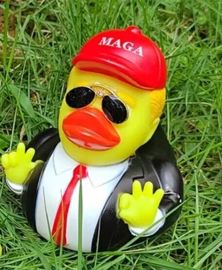 Rubber Duck Dash Ornament, Bath Toy, Duck Duck Jeep, Donald Trump MAGA Hat