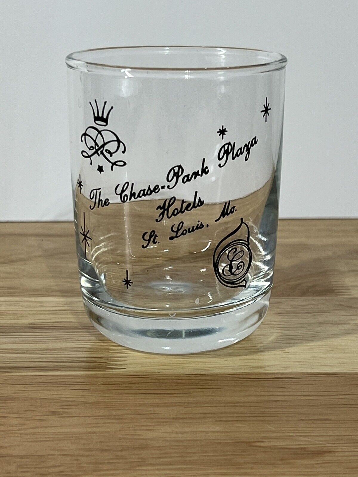 1950s St. Louis Missouri Chase Park Plaza Hotels drinking Glass Vintage MCM 4in