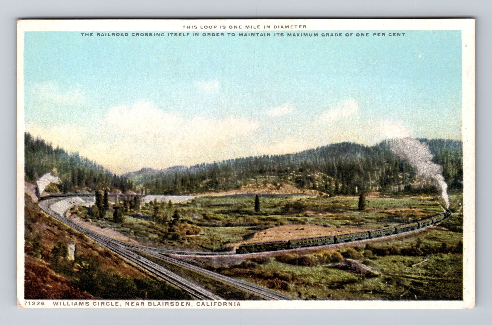 Blairsden CA-California, Birds Eye View Williams Circle, Vintage Postcard