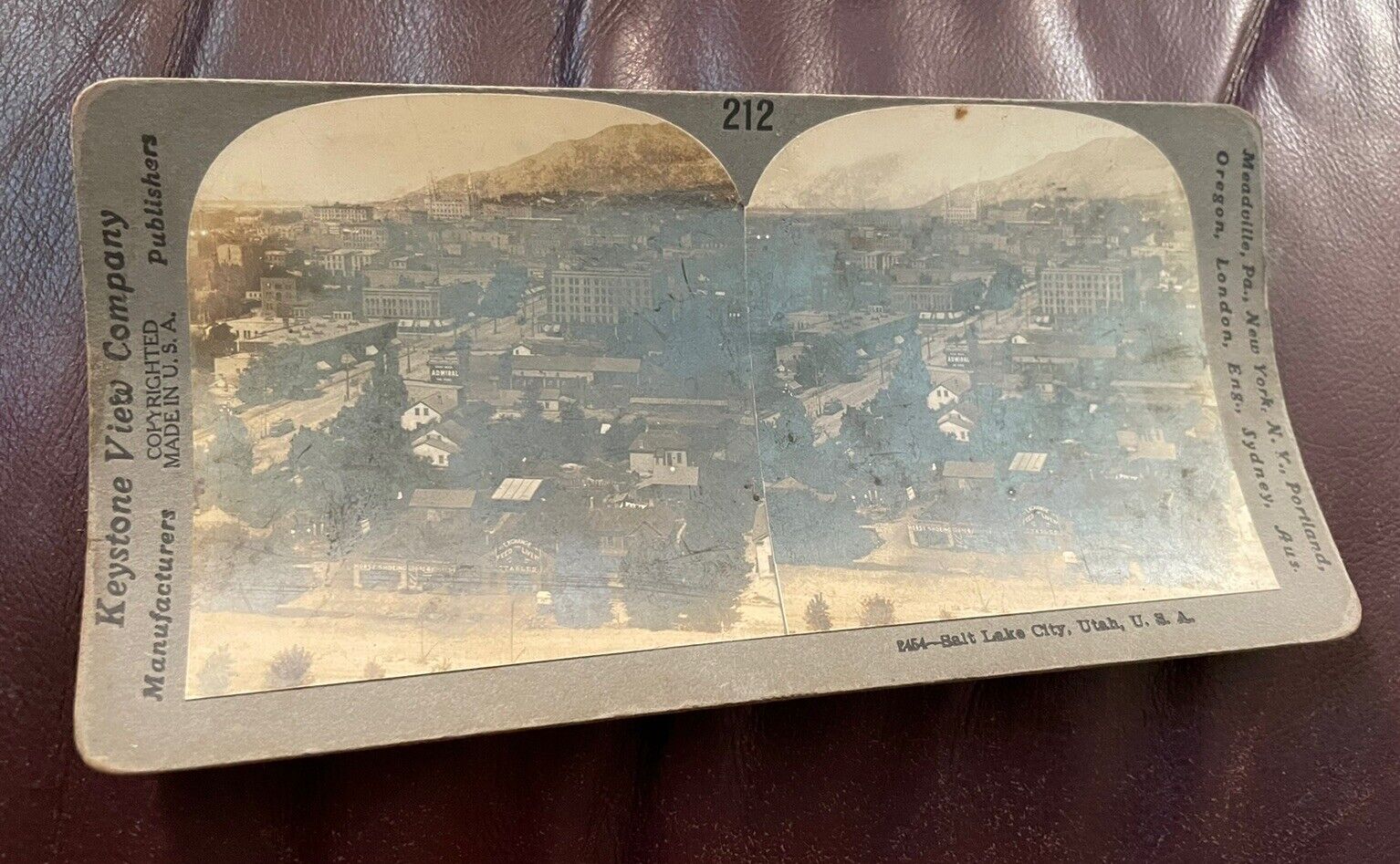 Vintage Keystone  Stereoview Salt Lake City, Utah c. 1906