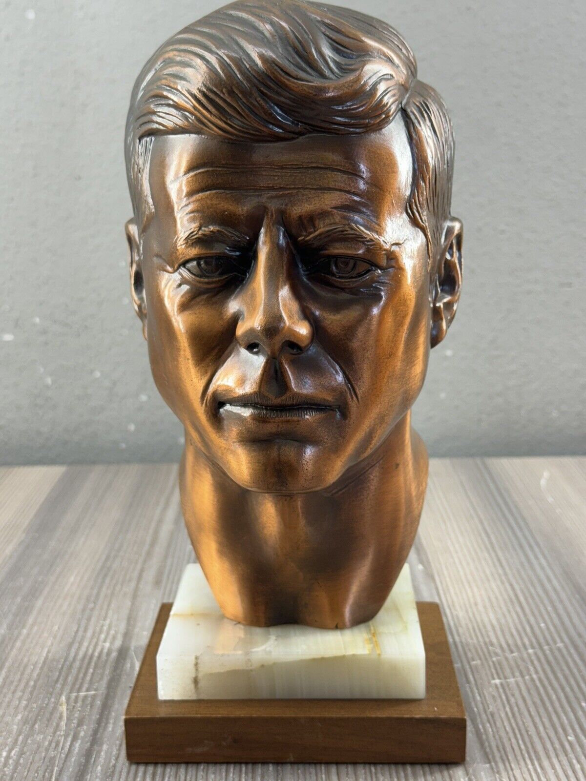Vintage JFK John F Kennedy Bronze Bust Anaran Chicago 11\