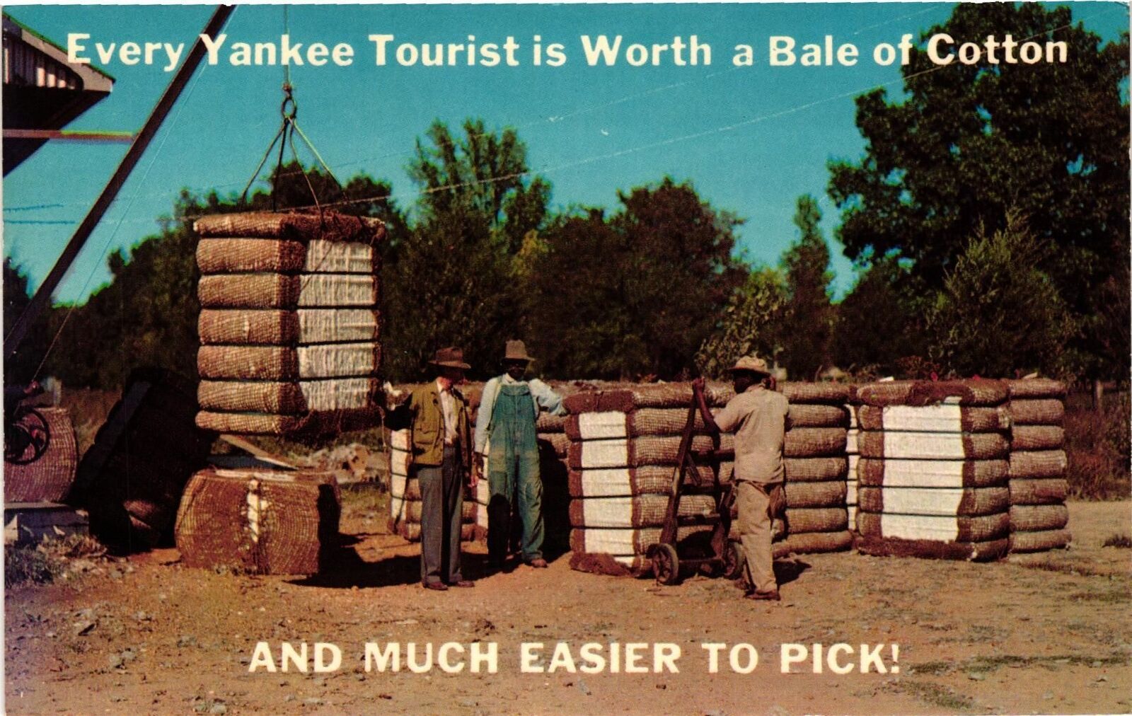 Vintage Postcard- DR6586. Cotton Bailing. Dixie USA. Unused 1950