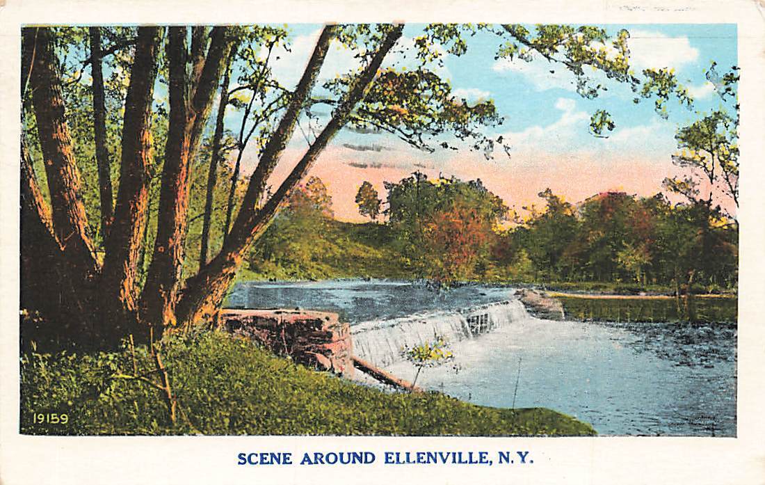 c1920 Scene Around Falls Ellenville NY P487