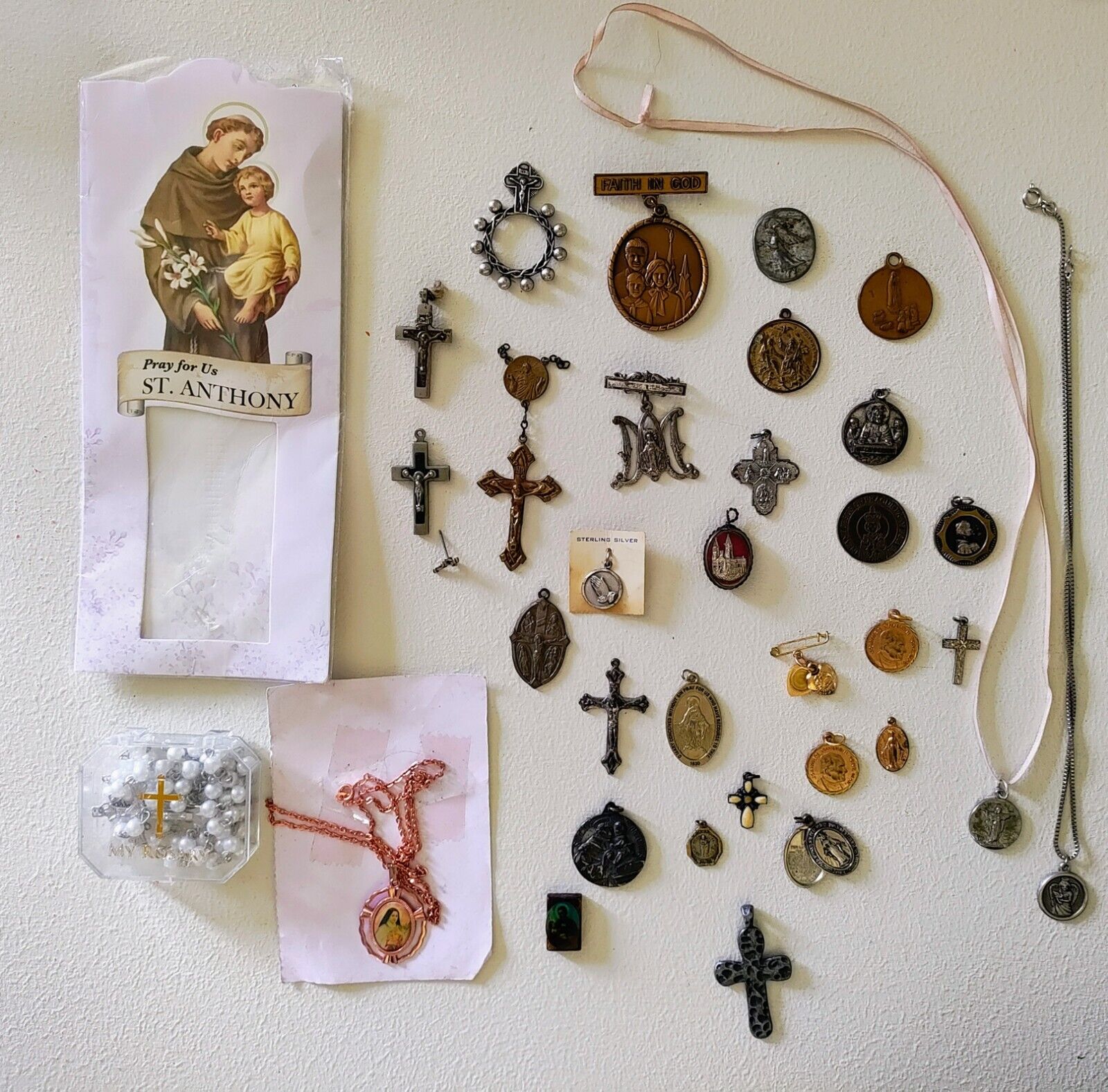 religious jewelry lot  Antique Unique Items Estate Find 