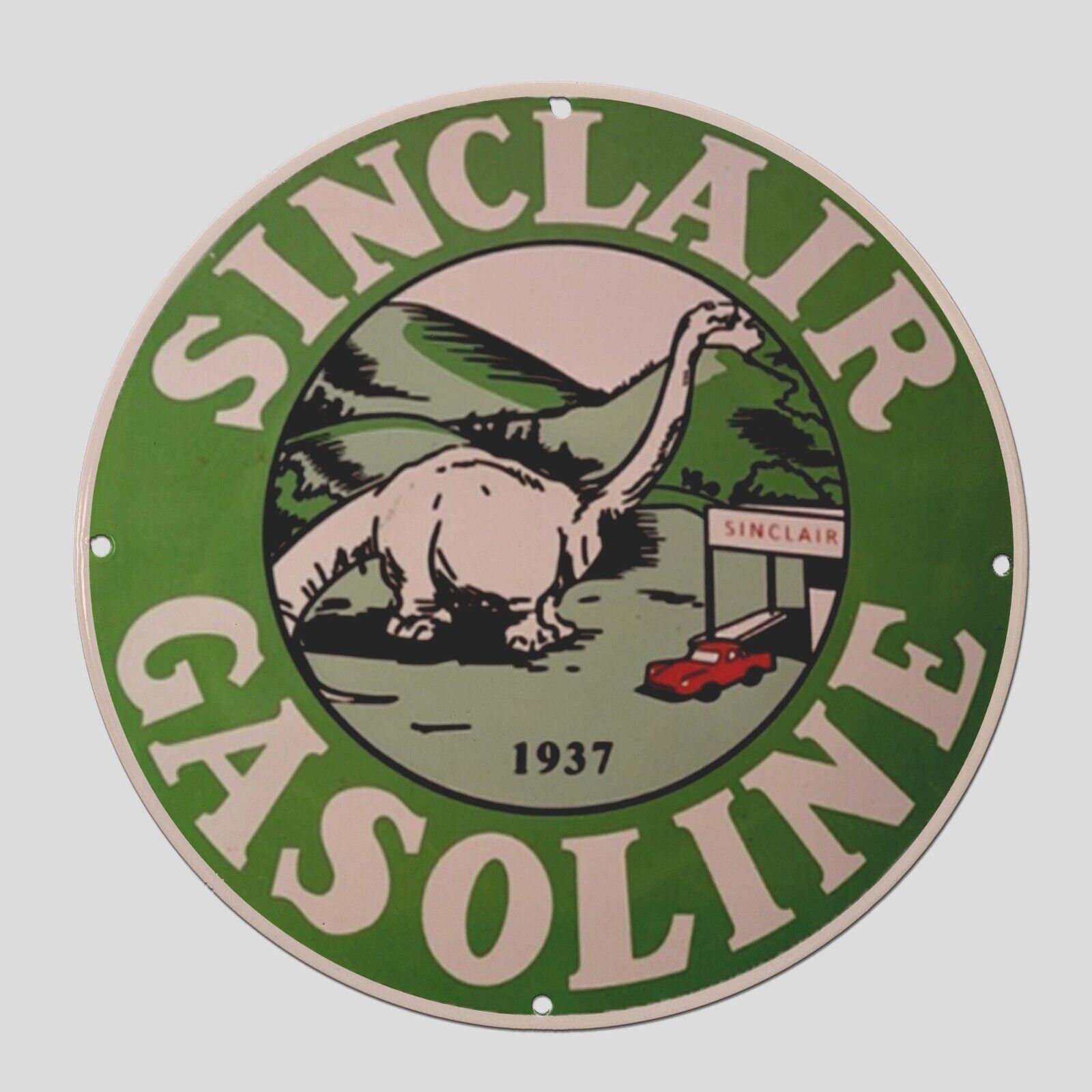 VINTAGE SINCLAIR GASOLINE  1937  PORCELAIN  GAS PUMP  SIGN