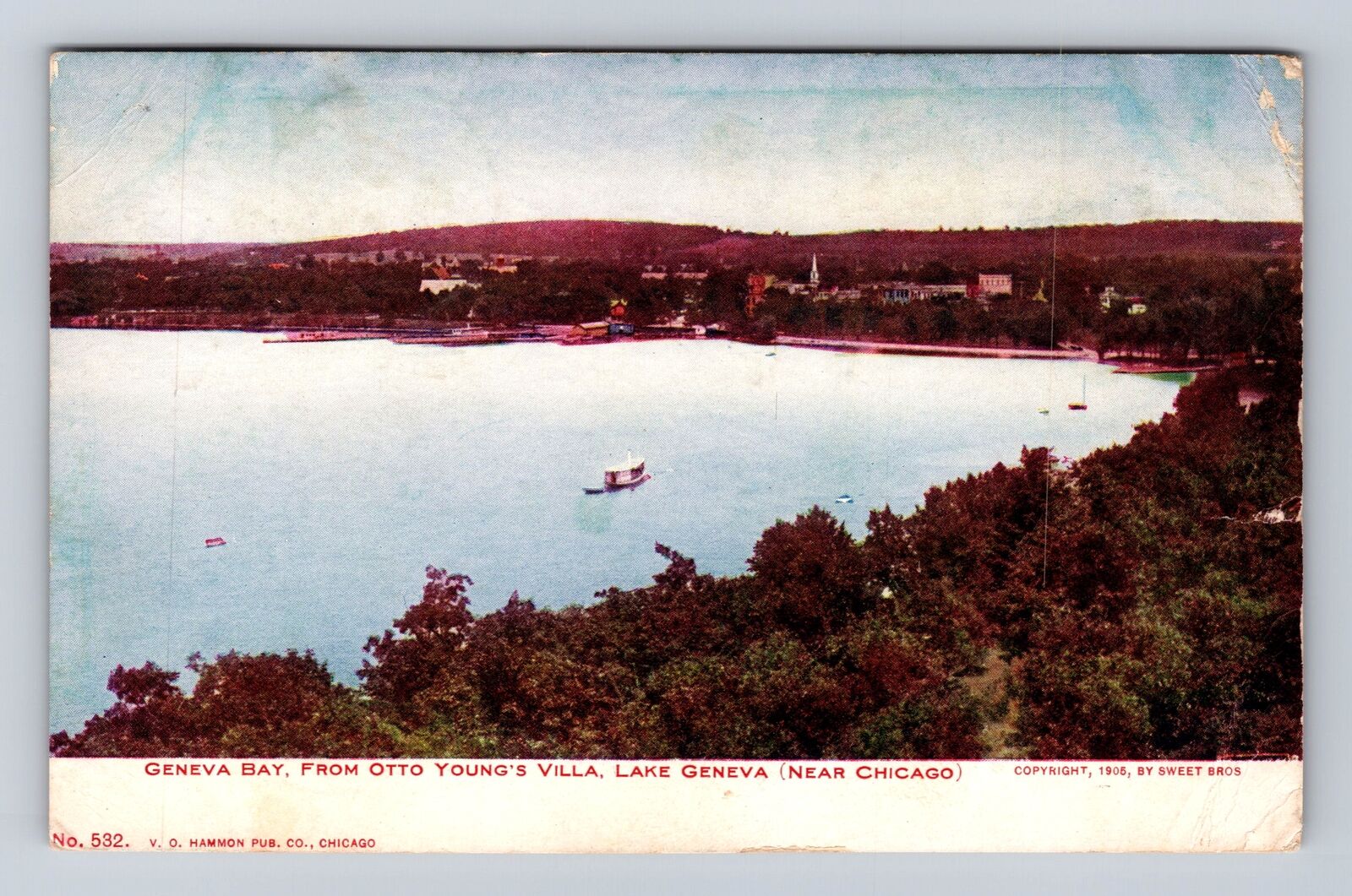 Chicago IL-Illinois, Geneva Bay, Otto Young\'s Village, Vintage c1906 Postcard