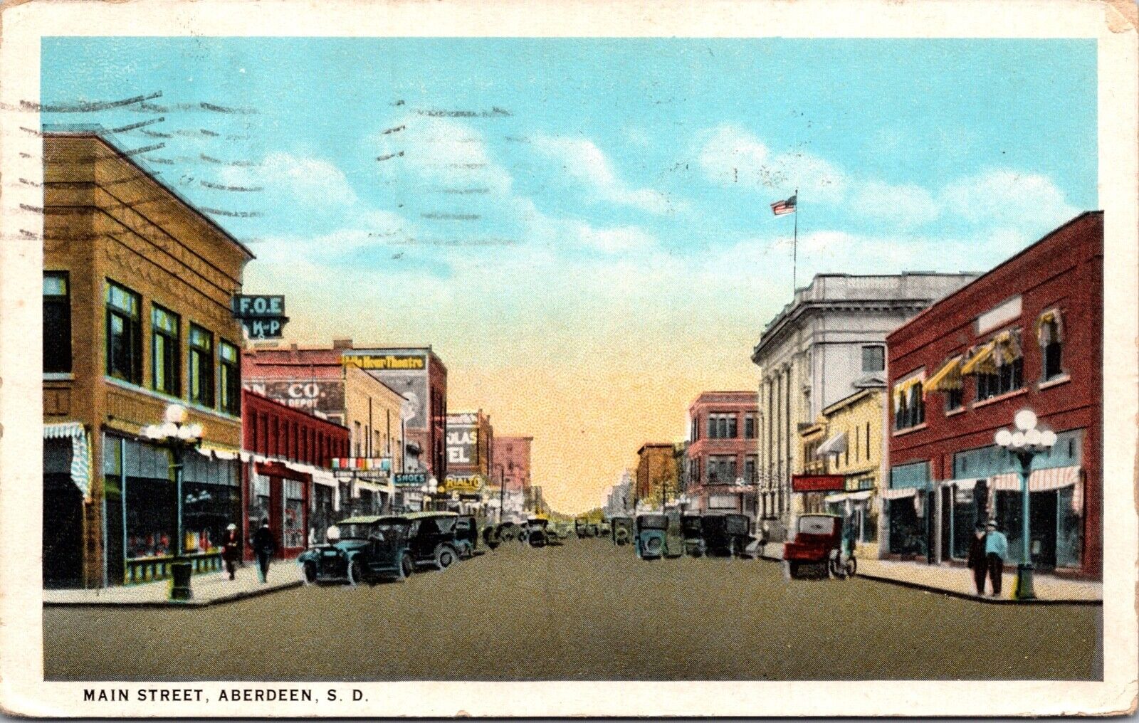 Postcard Main Street in Aberdeen, South Dakota~2104