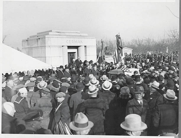 Congregation at Burial Site of Late Mayor Anton J. Cermak 1933 Photo