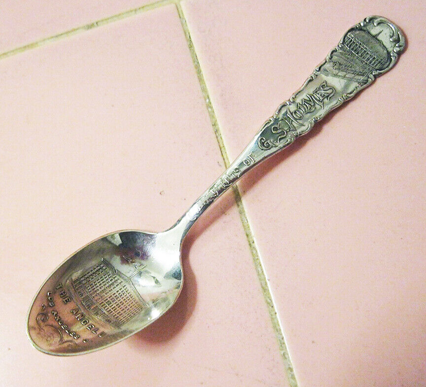 RARE 1901 Souvenir Spoon The Angelus Hotel Downtown Los Angeles G.S. Holmes