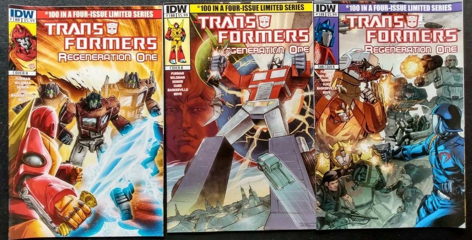 Transformers : Regeneration One #100 Sub / Cover A & B 2014 IDW 1st Printing