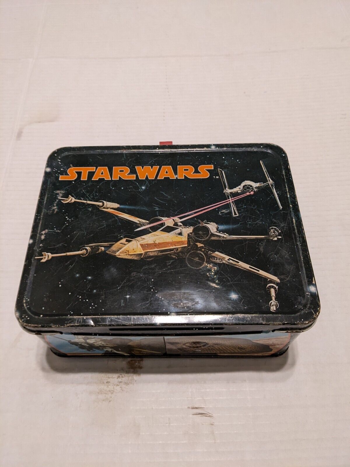 Vtg 1977 Star Wars Metal Lunch Box ( Version #1) With Thermos Grade 7