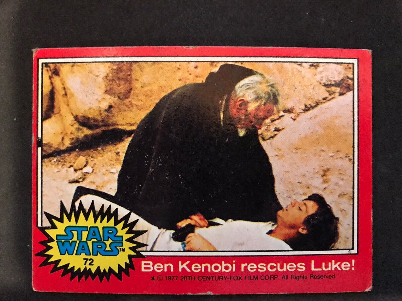 1977 Topps Star Wars Series 2 (Red) Card - # 72-  Ben Kenobi rescues Luke