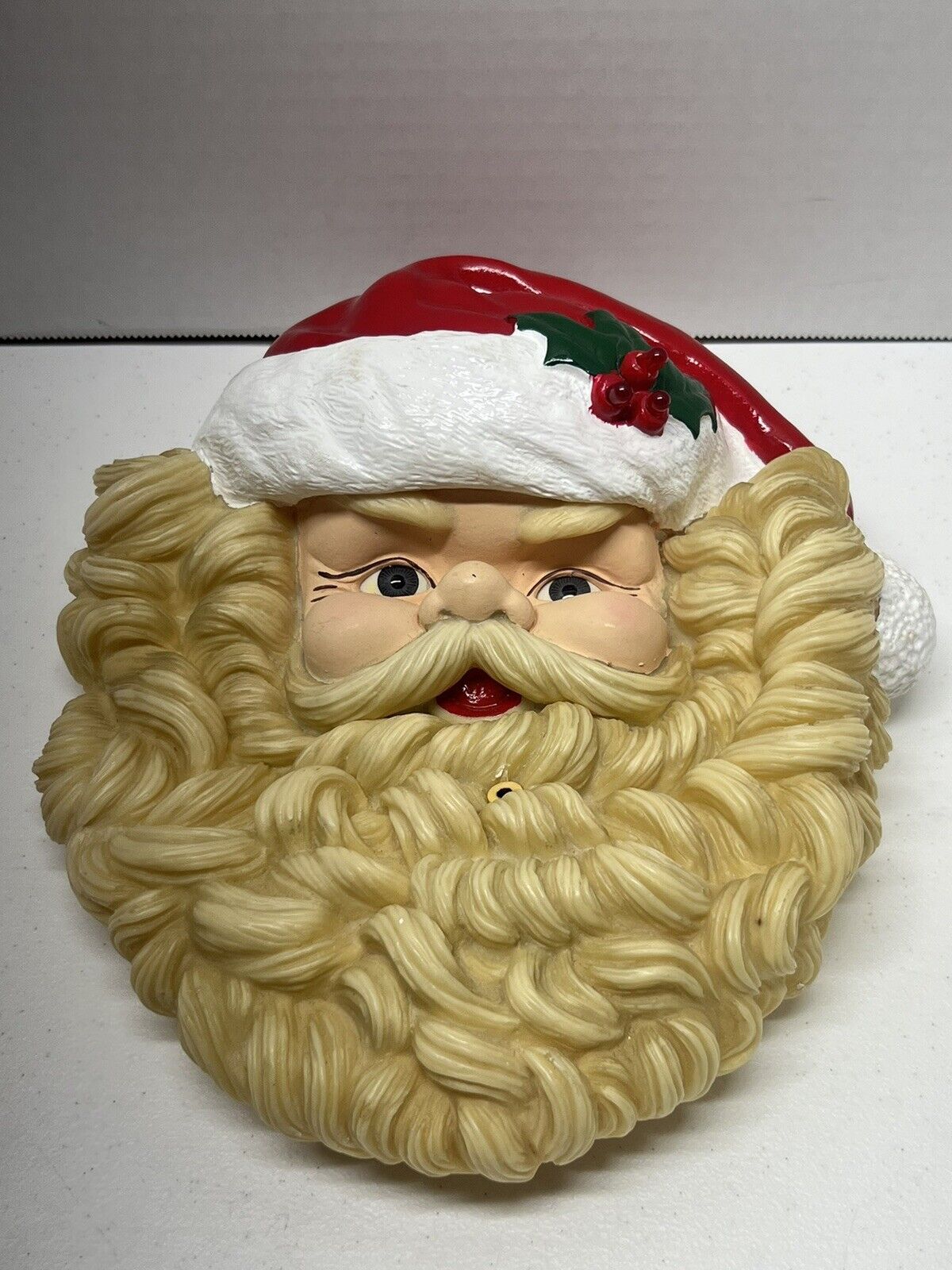 VTG 90's Christmas Santa Head Motion Activated Songs Wall Door Hanging TELCO 