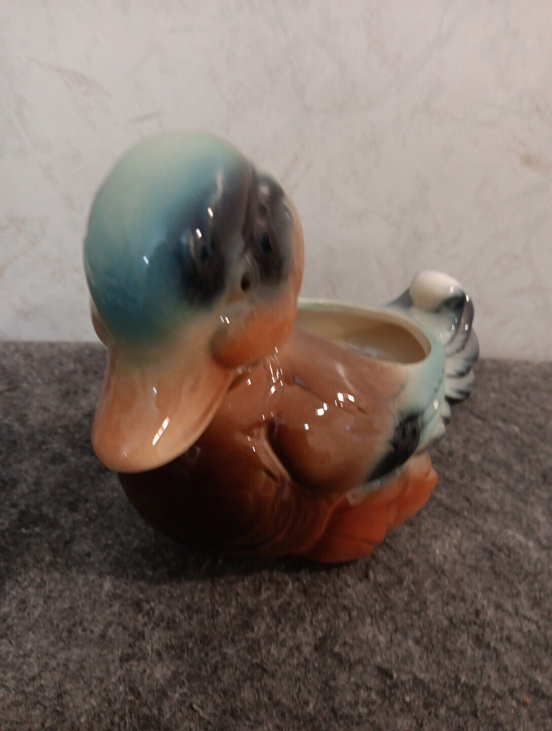 VTG Royal Copley Baby Mallard Duck Planted Flower Pot Ceramic Farmhouse Country