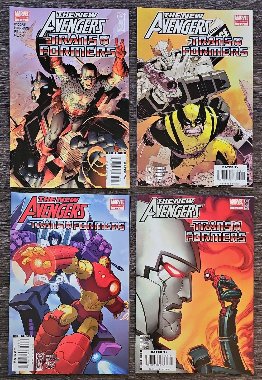Transformers New Avengers Marvel IDW Comics Crossover 1-4 Complete Run Set Good 