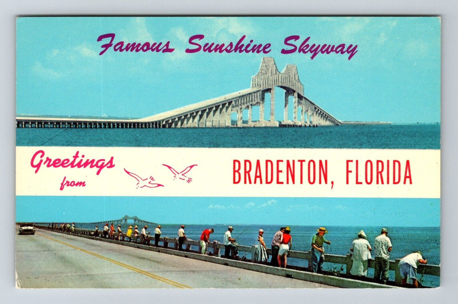Bradenton FL-Florida, General Greetings, Banner, Bridge View, Vintage Postcard