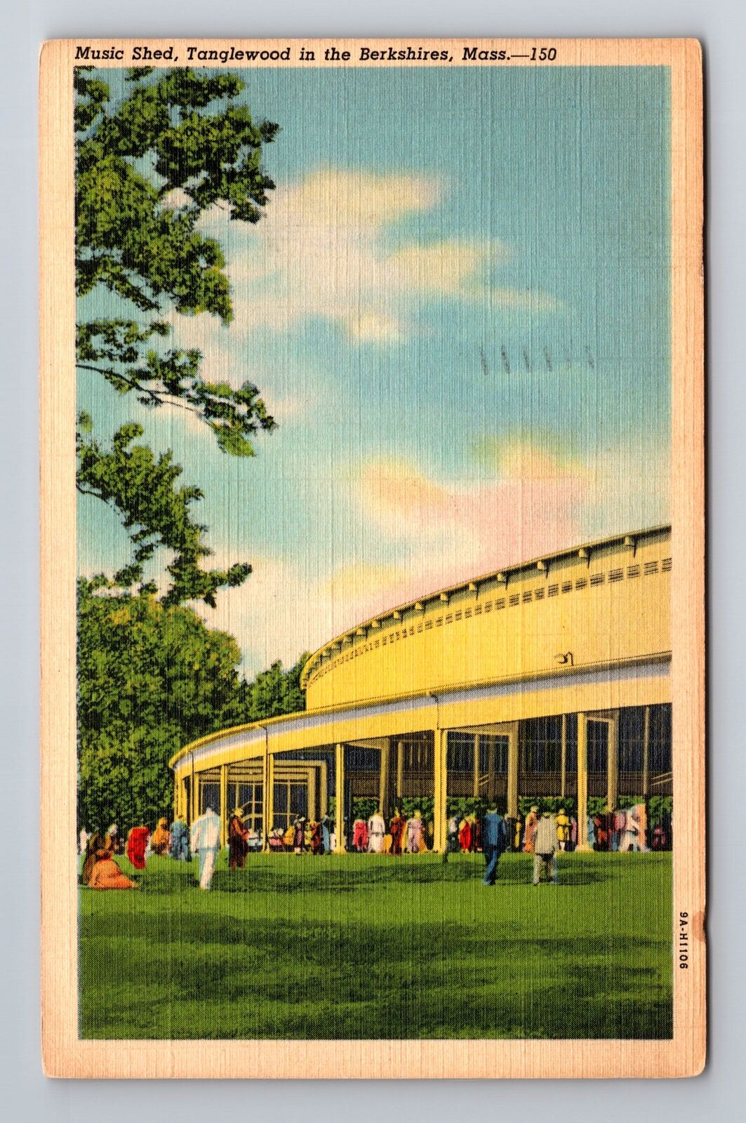 Berkshires MA-Massachusetts, Tanglewood Music Shed, Antique Vintage Postcard