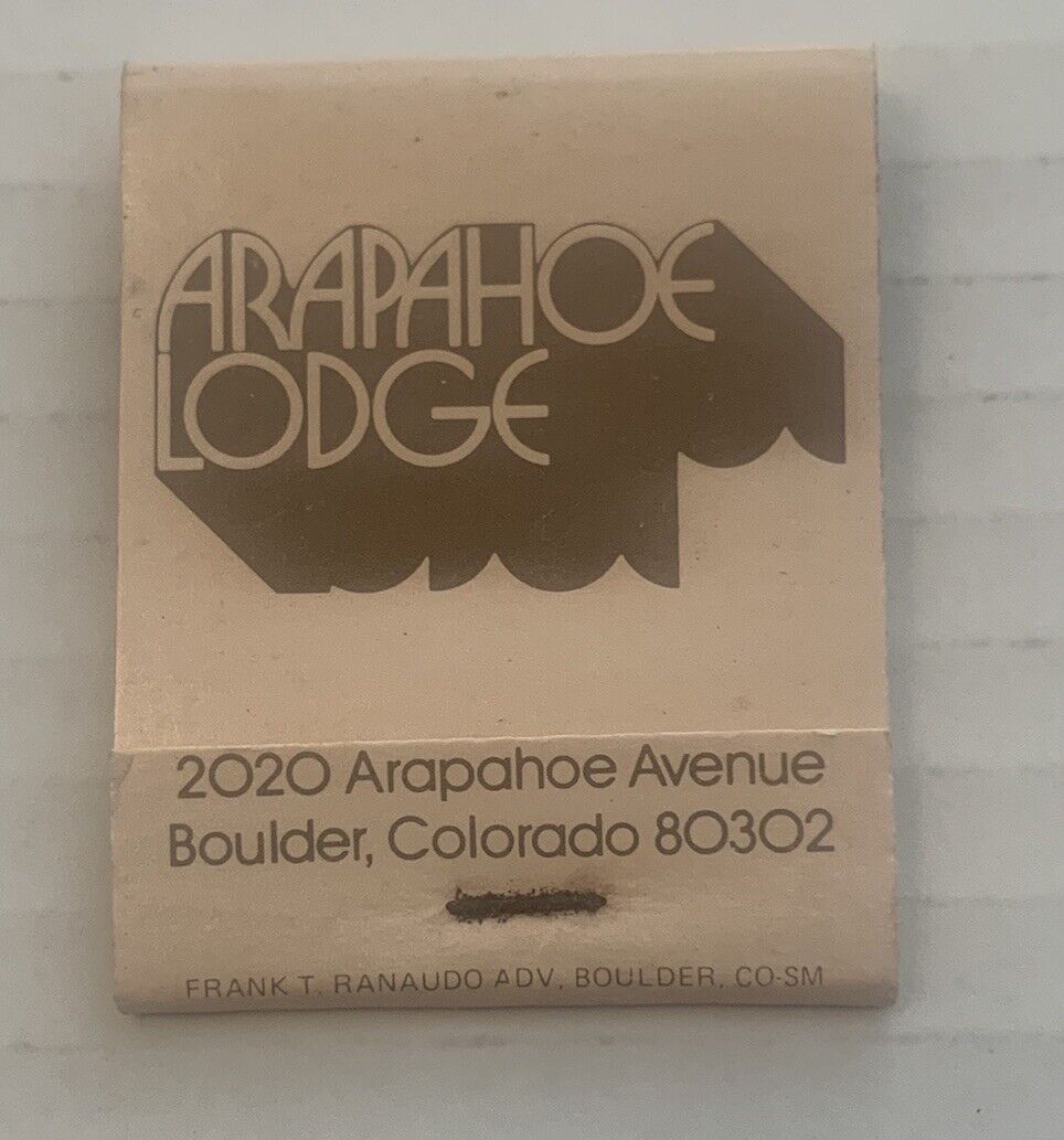 Vintage Arapahoe Lodge Matchbook Full Unstruck Ad Matches Souvenir Colorado