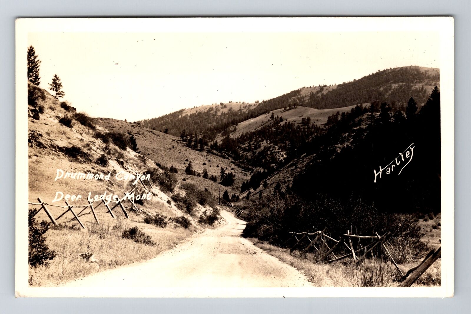Deer Lodge MT-Montana RPPC, Drummond Canyon, Real Photo c1920 Vintage Postcard