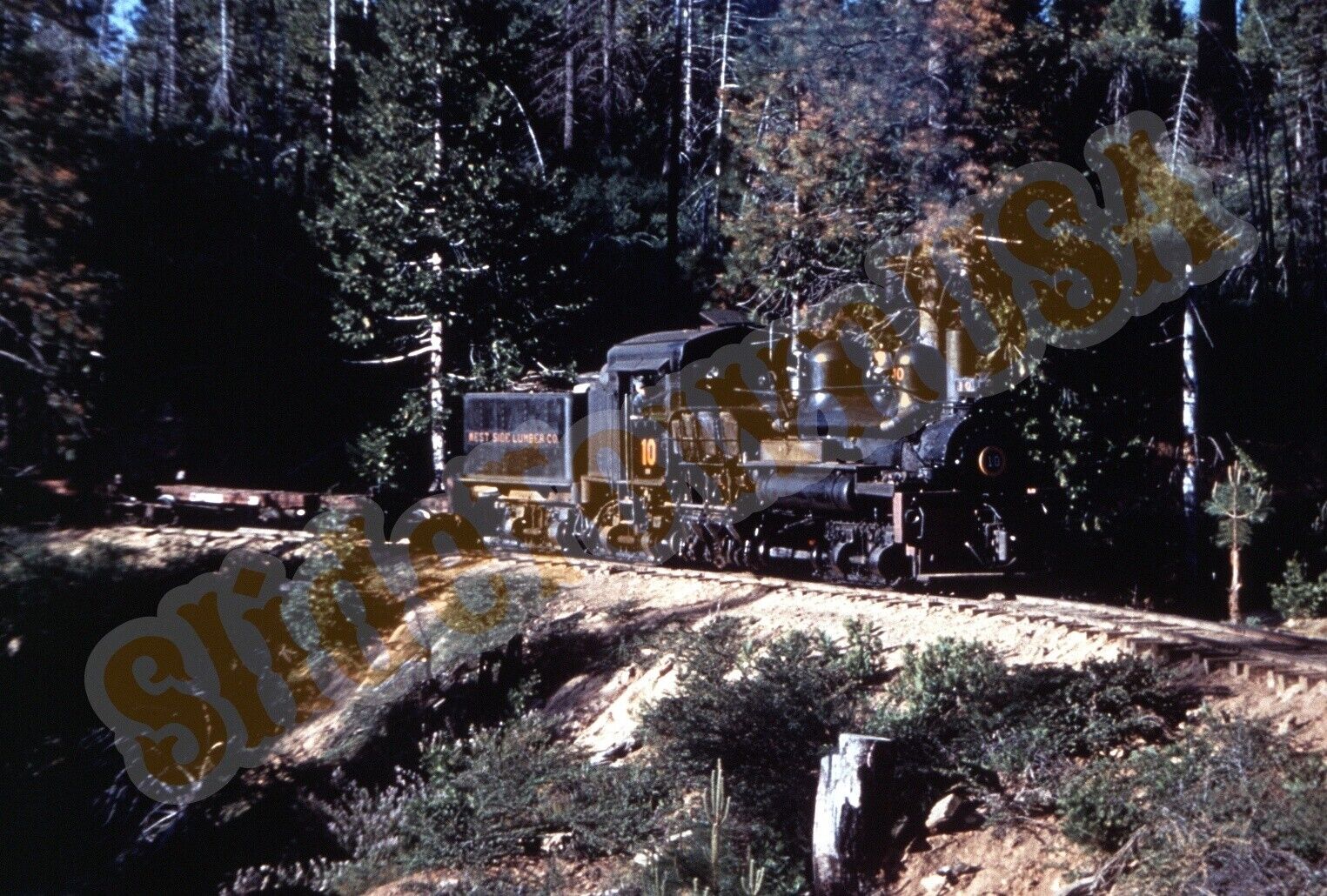 Vtg Train Slide 10 West Side Lumber Co Shay Steam Engine Railroad Logging Y1C156