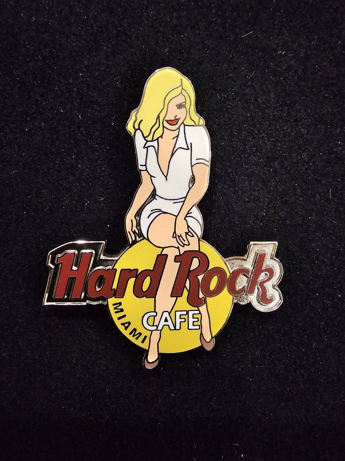 Hard Rock Cafe Miami  Girl of Rock GOR Sexy Blonde Waitress White Uniform Pin