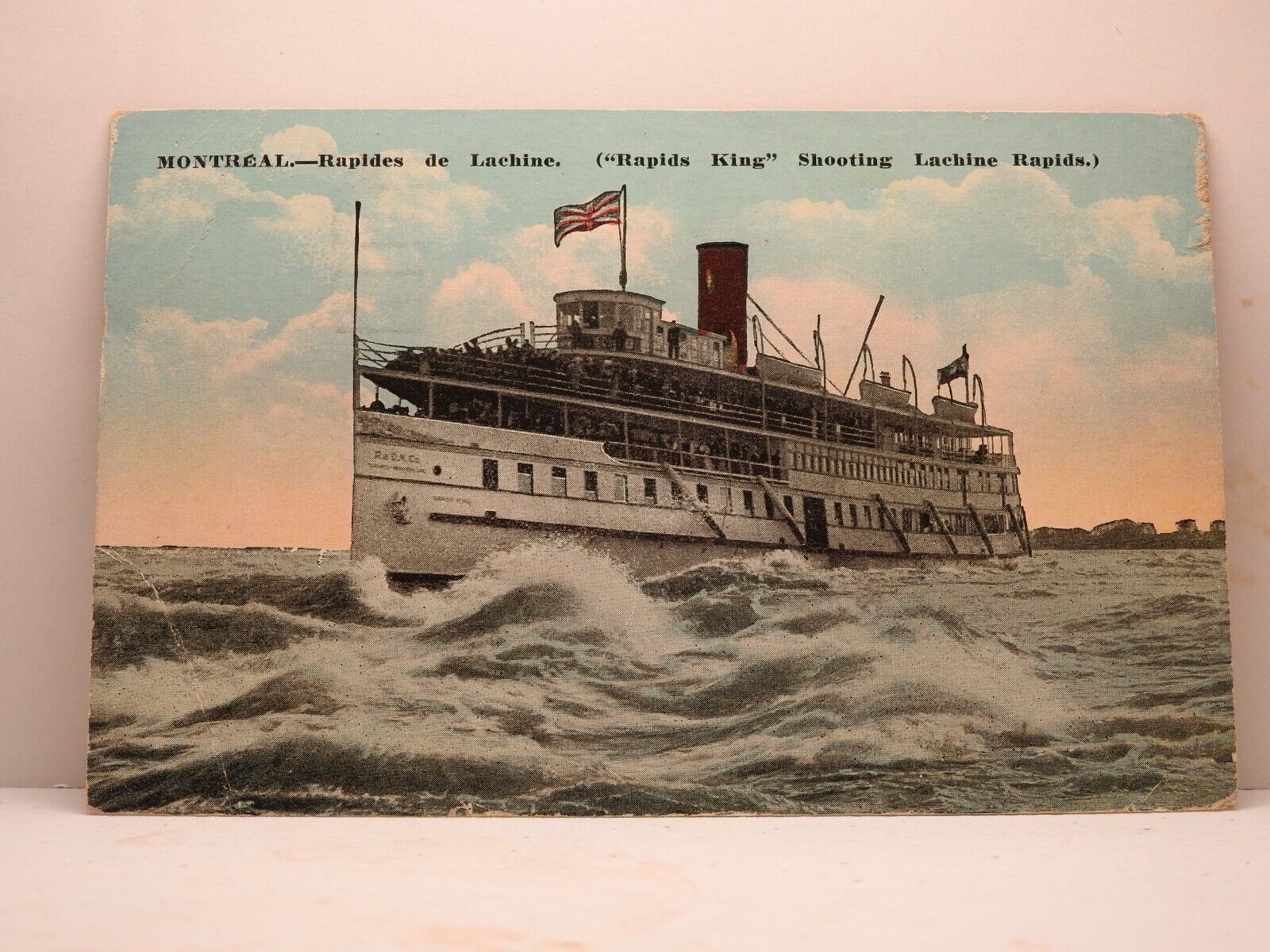 Rapids King Ship Montreal Canada Lithograph Postcard Posted 1919 B919
