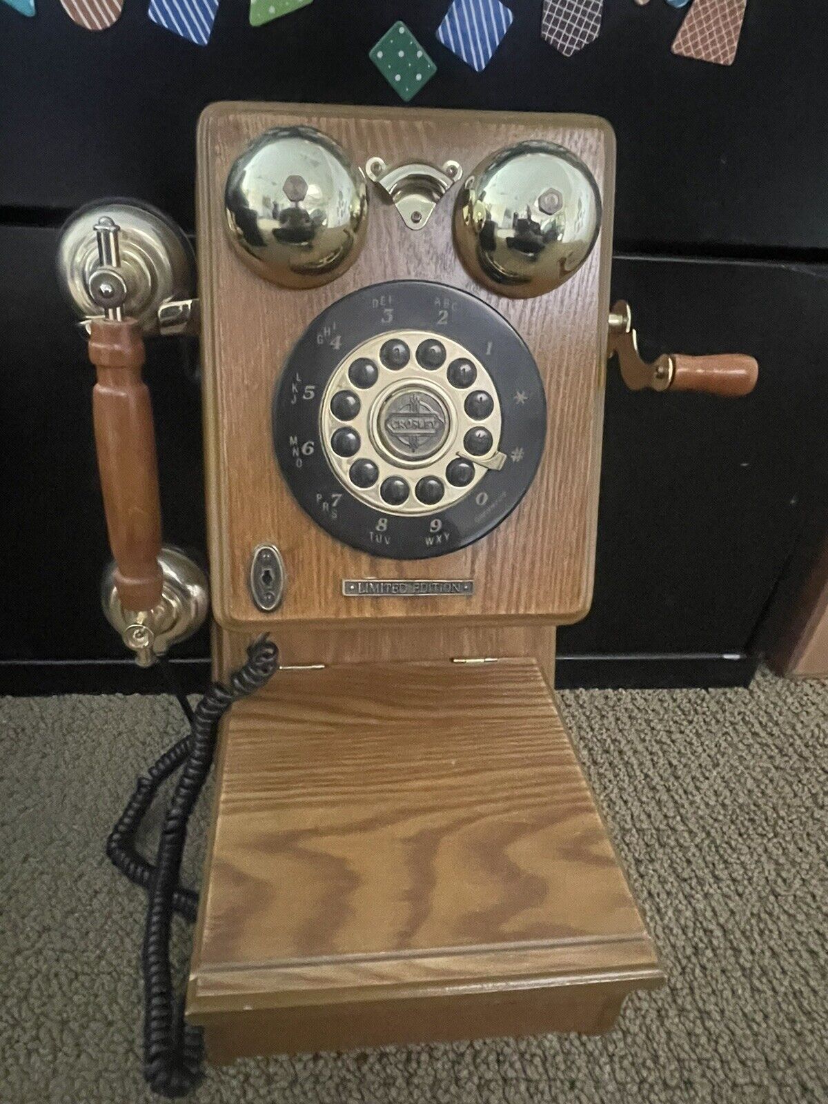 CROSLEY WOODEN WALL PHONE Vintage Retro Style Telephone
