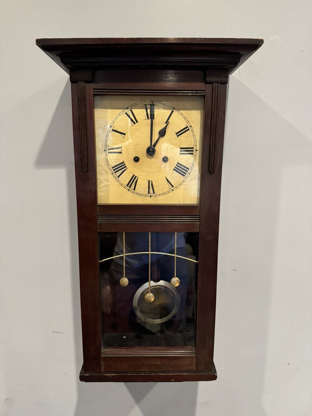 Antique German Kienzle  Westminster Chime Wall Clock With Key Works 