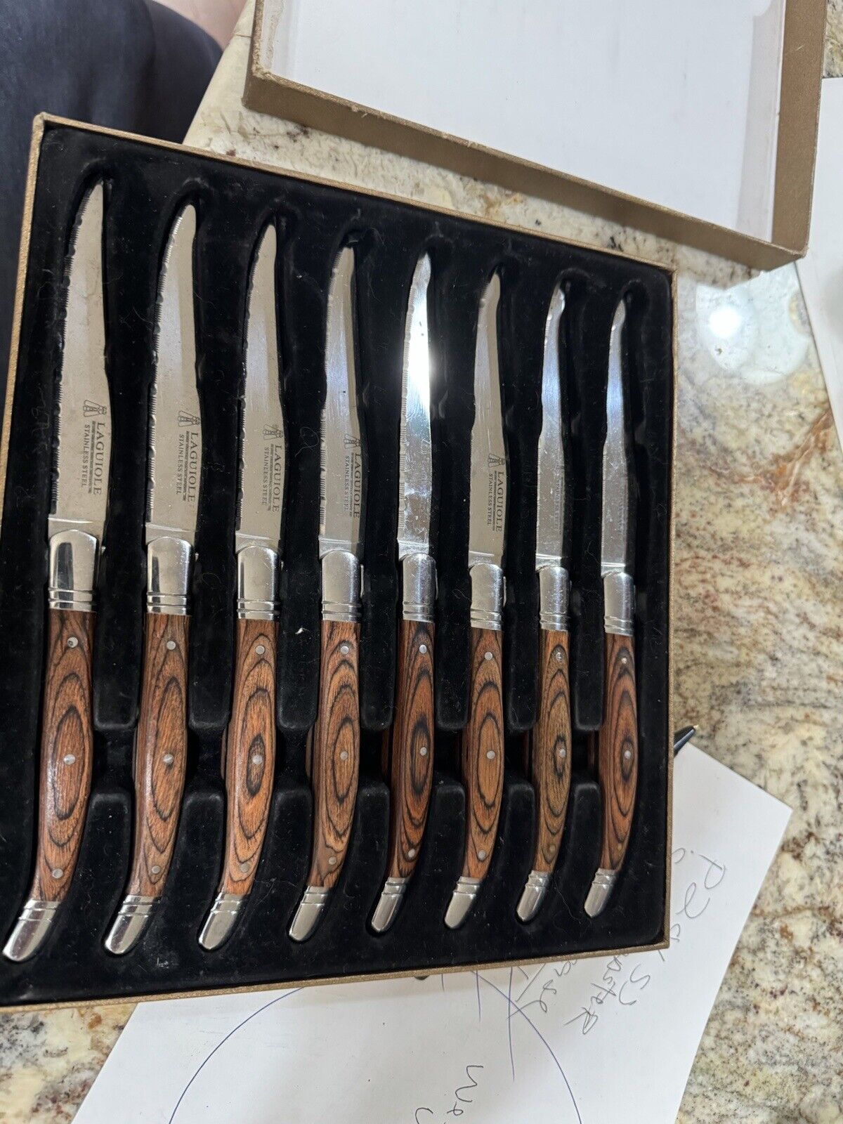 vintage Laguiole knife set of 8 stainless steel steak knives