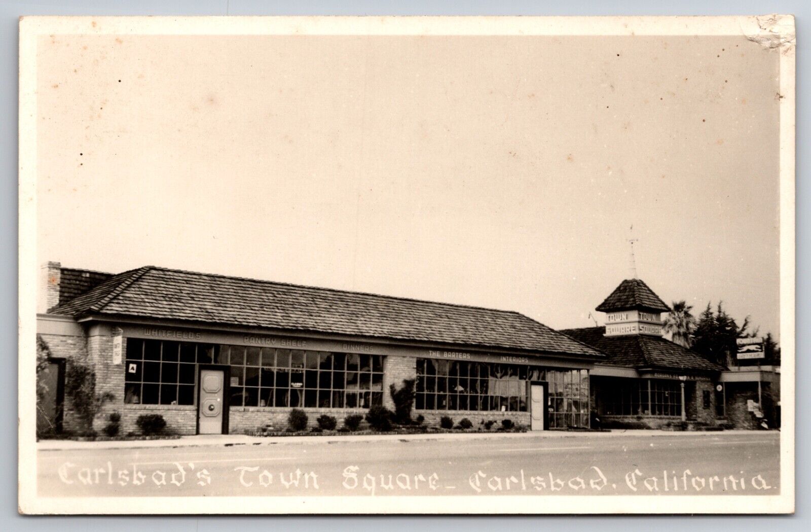 Town Square Carlsbad California Whitfield\'s c1950 Real Photo RPPC