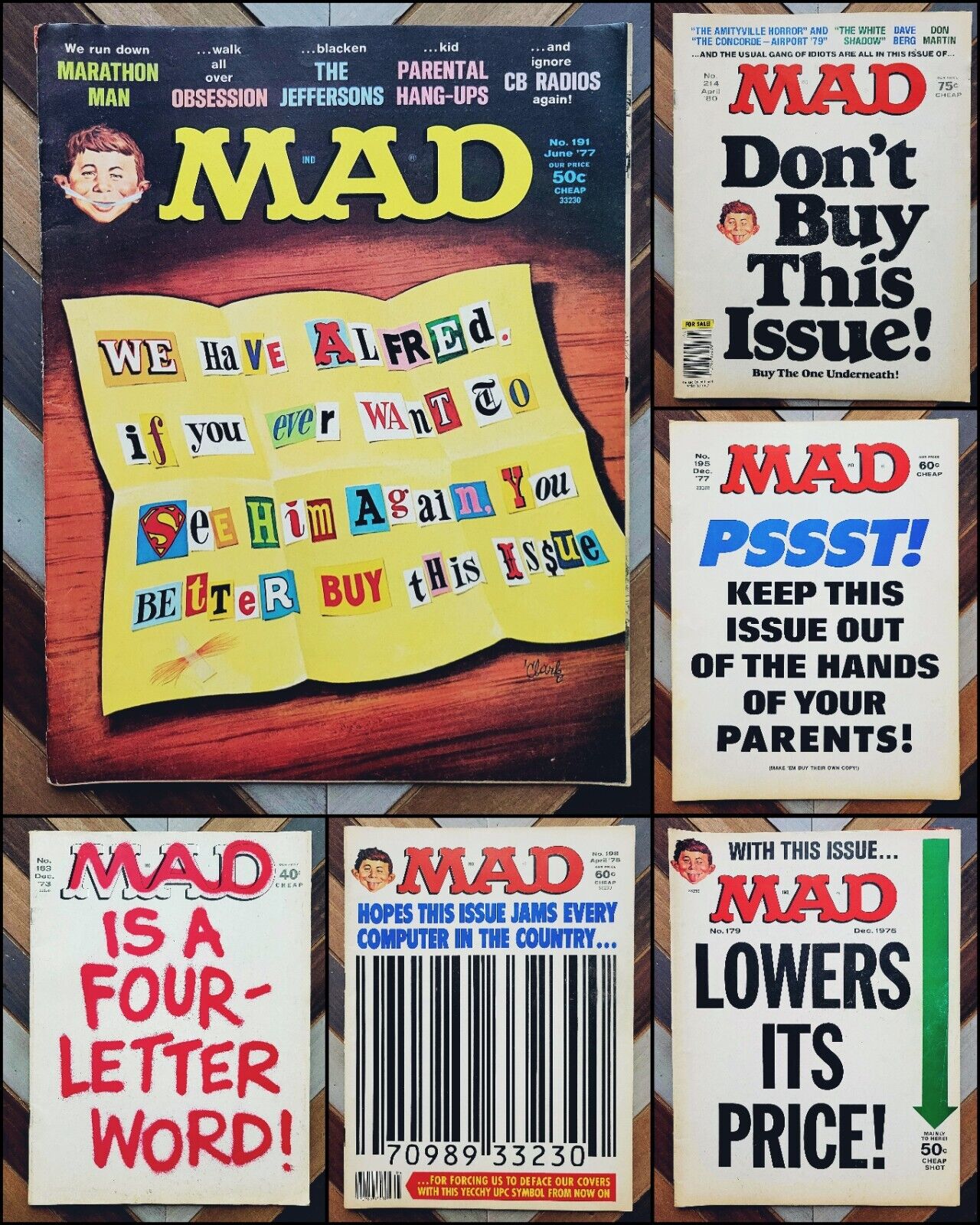 Lot of 6: Vintage MAD Magazine '73-80 