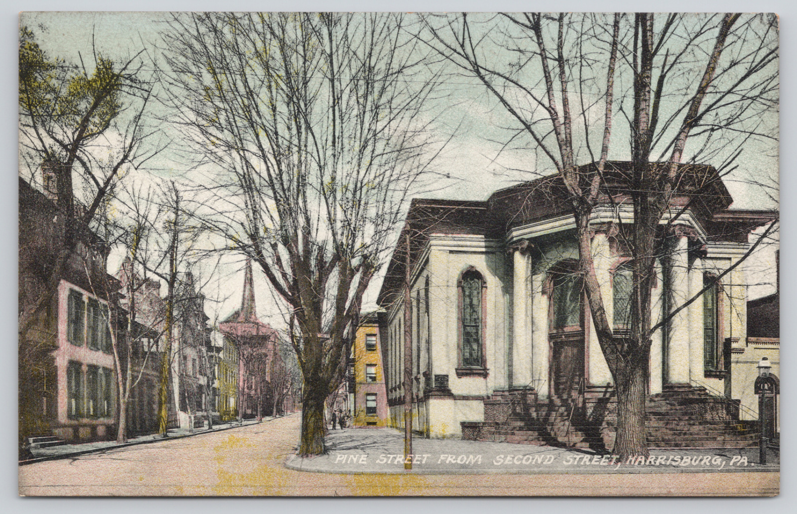 Postcard Harrisburg, Pennsylvania, Pine Street from Second Street A998