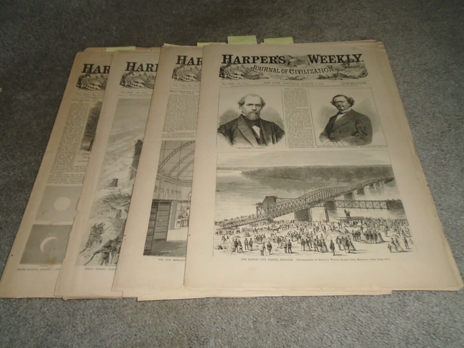 4 Harper's Weekly Aug 1869 Solar Eclipse, Fire Philadelphia