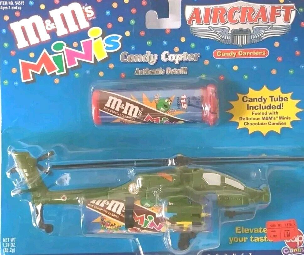 Vintage 2000 M&Ms Minis Toy Aircraft Candy Carriers Copter T-1