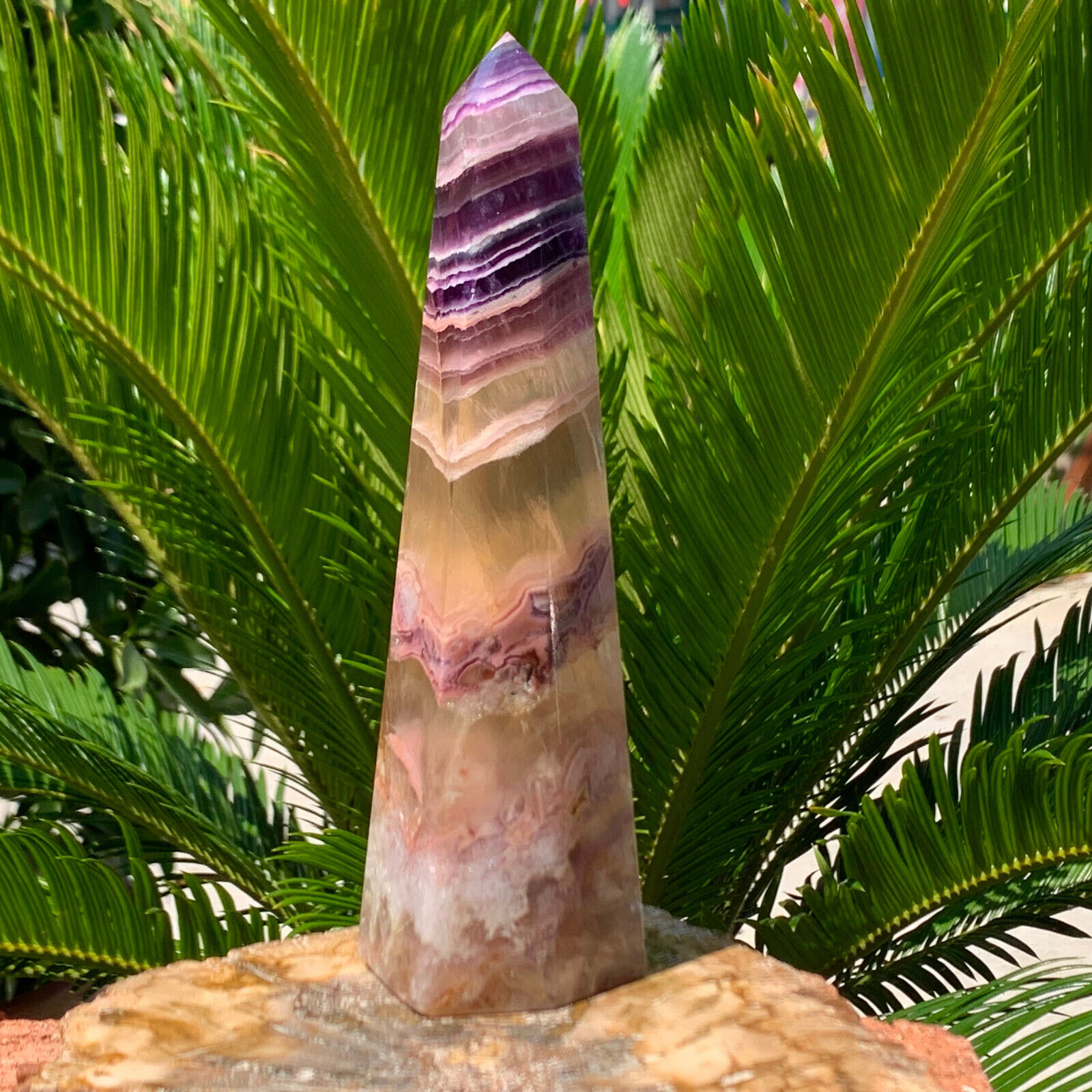 464G Natural colour Fluorite Crystal obelisk crystal wand healing stan