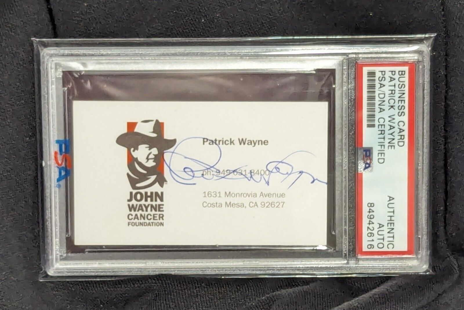 Patrick Wayne son of John Wayne  PSA/DNA Autographed Signed Business Card 🤠