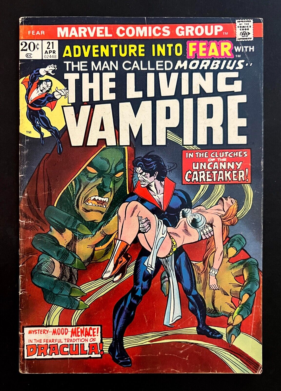 ADVENTURE INTO FEAR #21 MORBIUS Mark Jewelers Variant Gil Kane Cover Marvel 1974